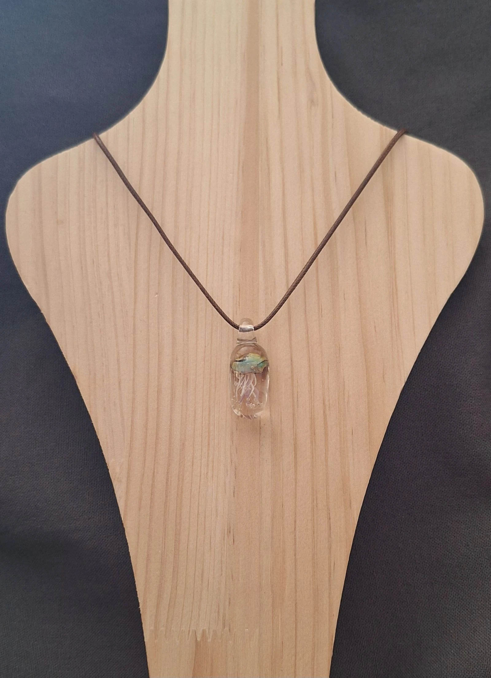 Handgemaakte lampwork glas hanger kwal – photo 2